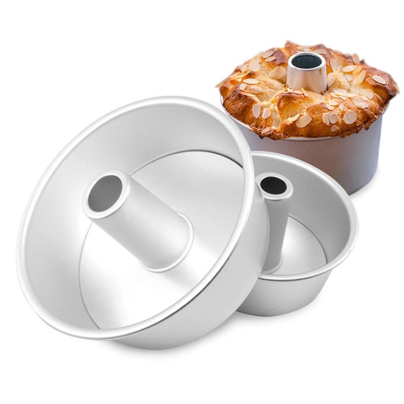 Bezall 6 Inch Angel Food Cake Pan with Removable Bottom, Aluminum Round Tube Pan Chiffon Cake Mold Baking Tin - Image 1